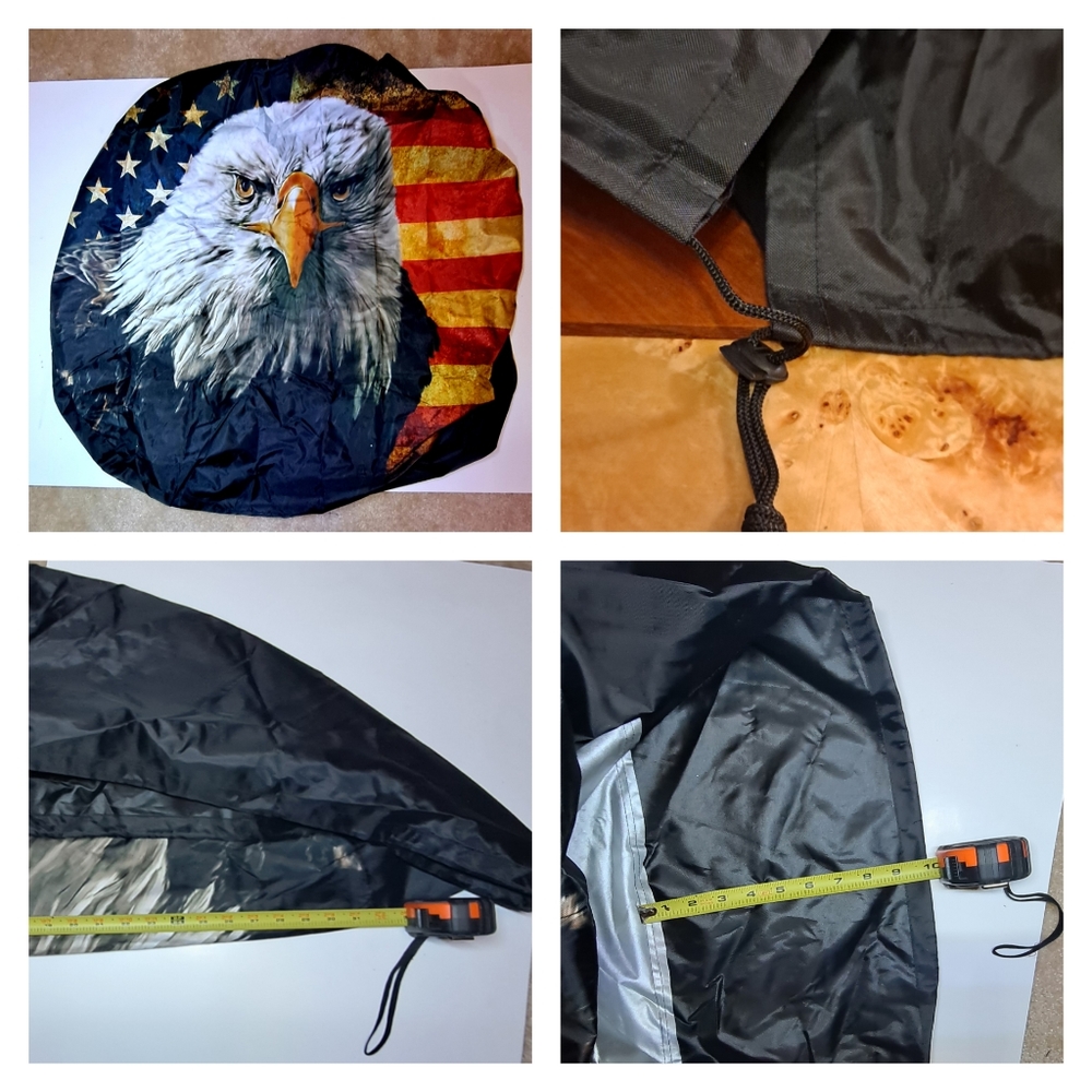 🚘 Rustic Vintage American Flag Eagle Tire Cover